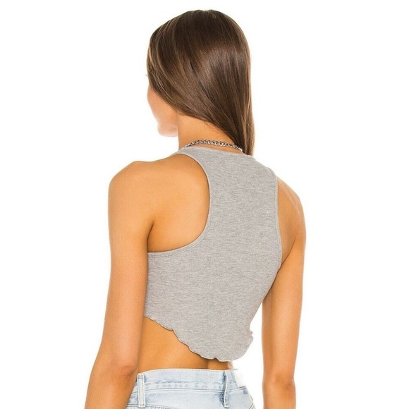 H:ours Therma Tank Top Lettuce Trim High Neck Cropped Heather Gray XS Revolve - Picture 4 of 11